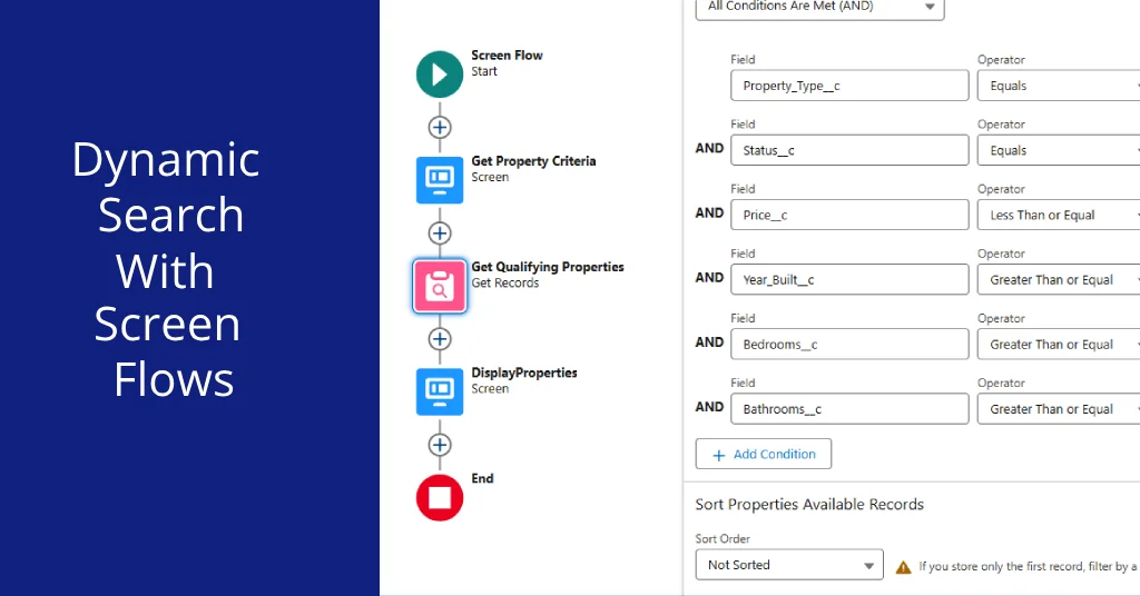 Dynamic Search with Screen Flow