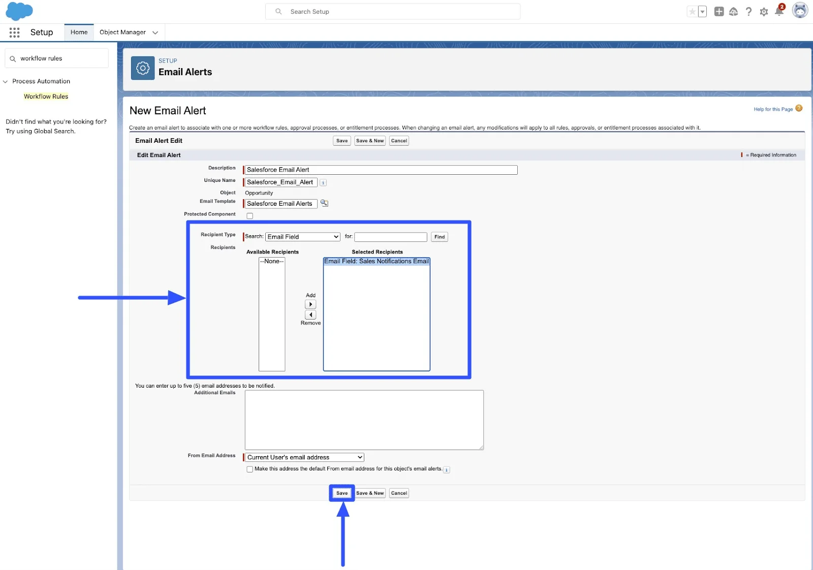 Salesforce Email Alerts for Owner Changes