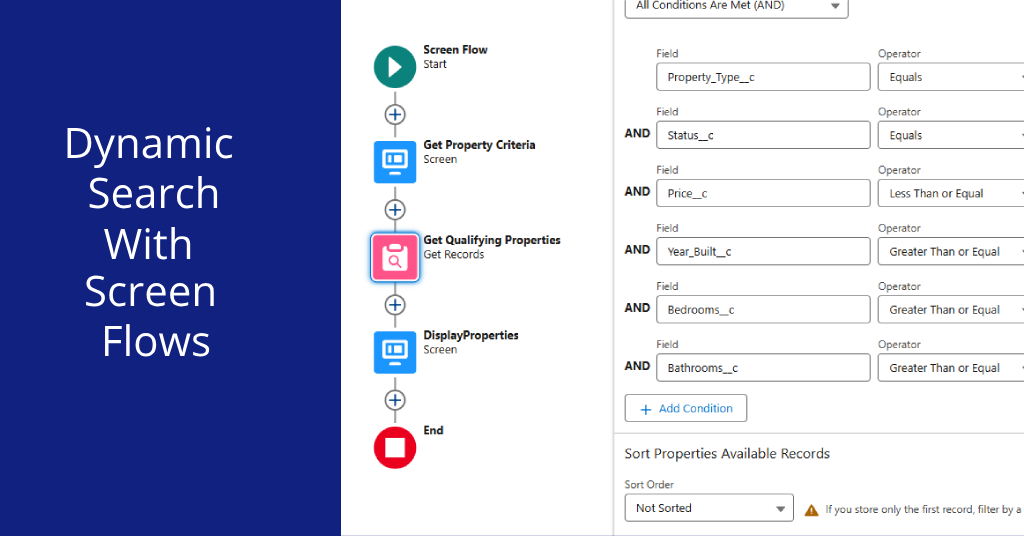 Dynamic Search with Screen Flow